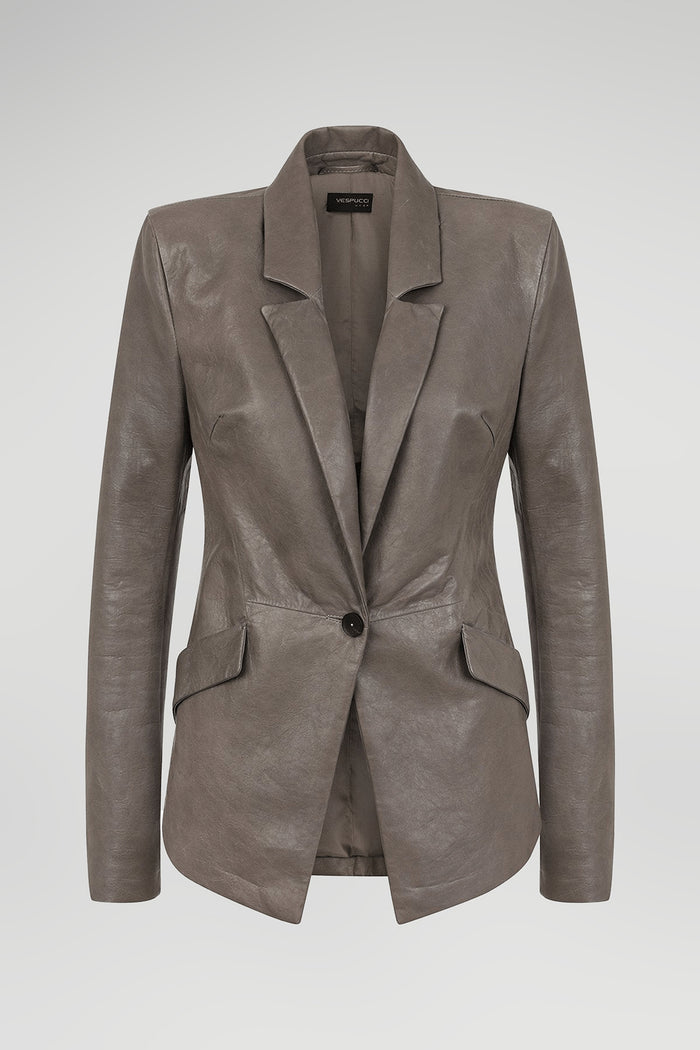 vespucci by vsp Veste en cuir gris
