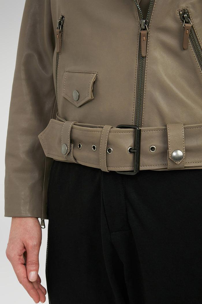 Vespucci By Vsp Veste En Cuir Gris