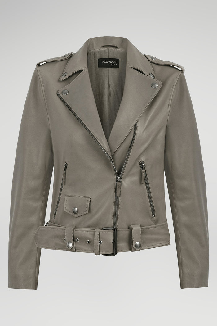 vespucci by vsp Veste en cuir Gris