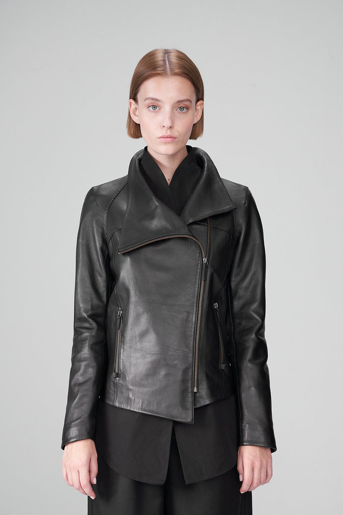 Vespucci By Vsp Veste En Cuir Noir