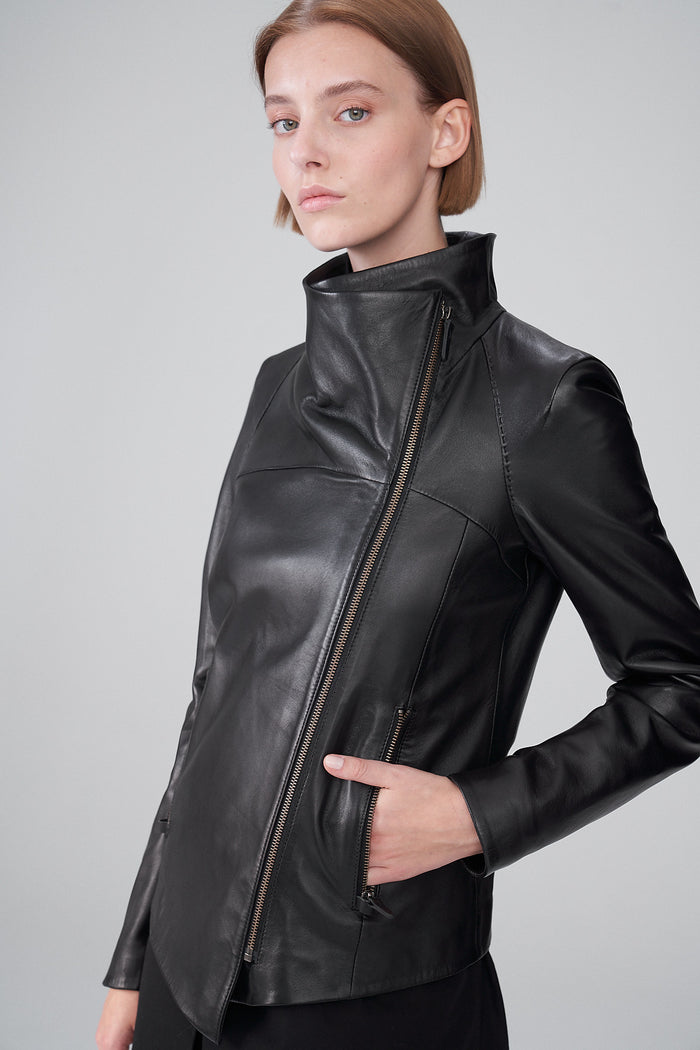 Vespucci By Vsp Veste En Cuir Noir