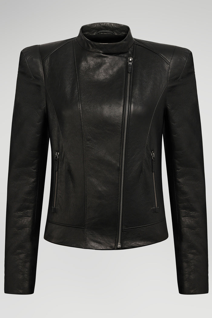 Vespucci By Vsp Veste En Cuir Noir