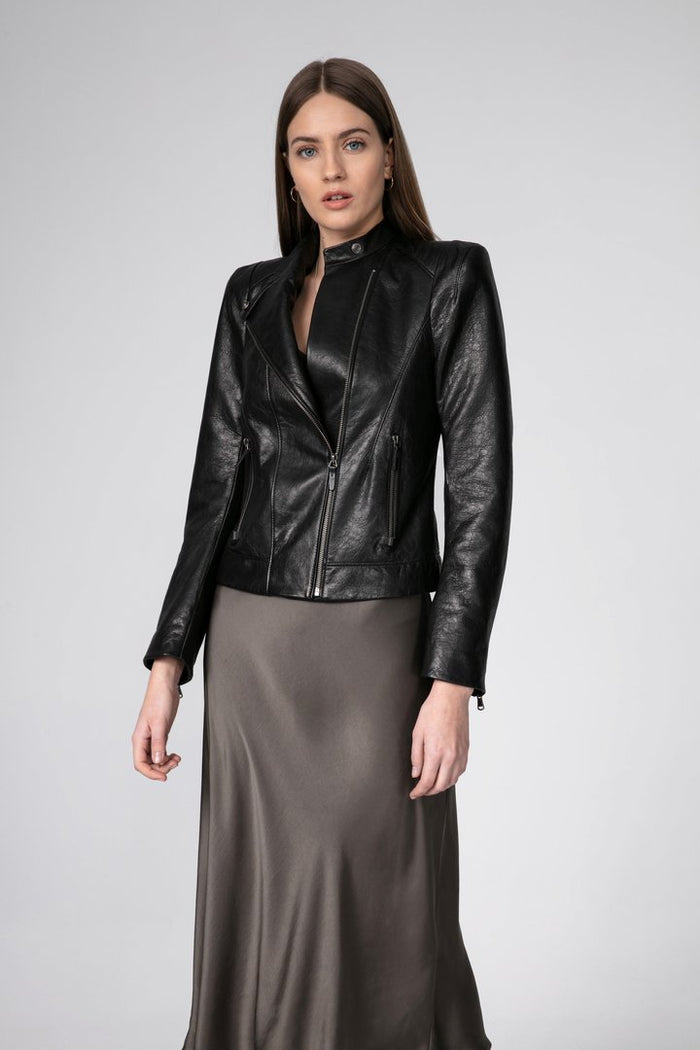 Vespucci By Vsp Veste En Cuir Noir