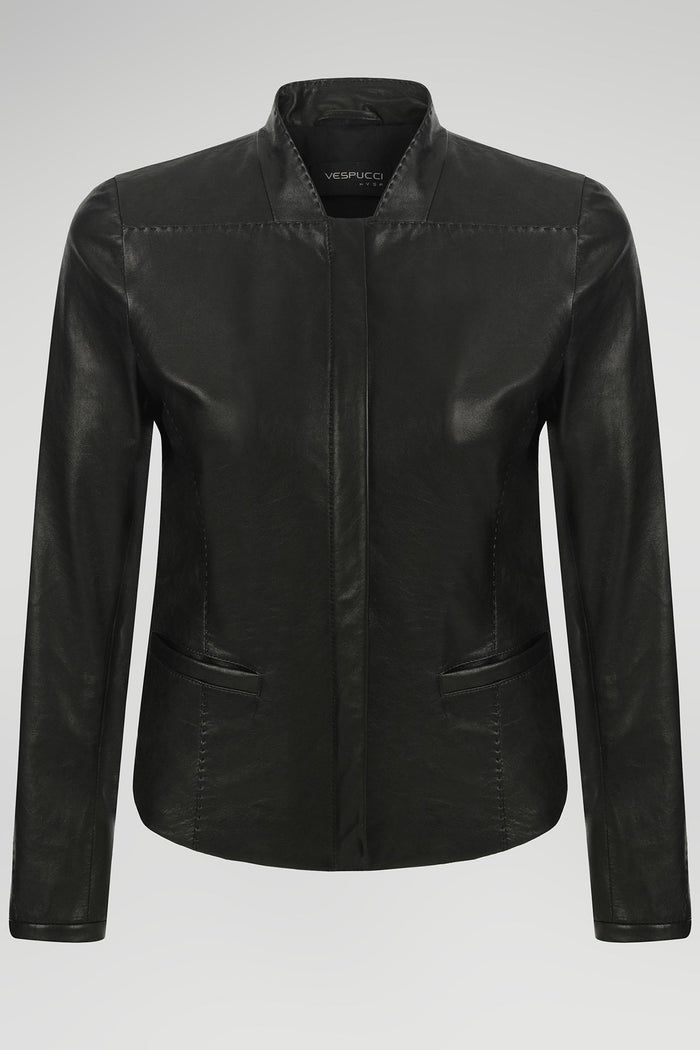 Vespucci By Vsp Veste En Cuir Noir