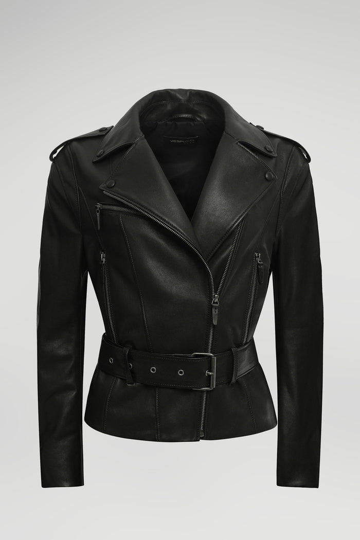 vespucci by vsp Veste en cuir Noir