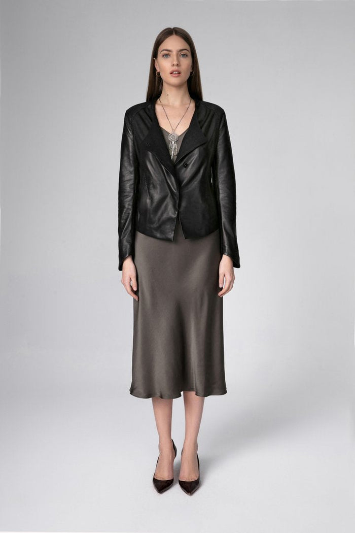 Vespucci By Vsp Veste En Cuir Noir