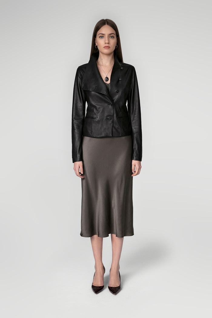 Vespucci By Vsp Veste En Cuir Noir