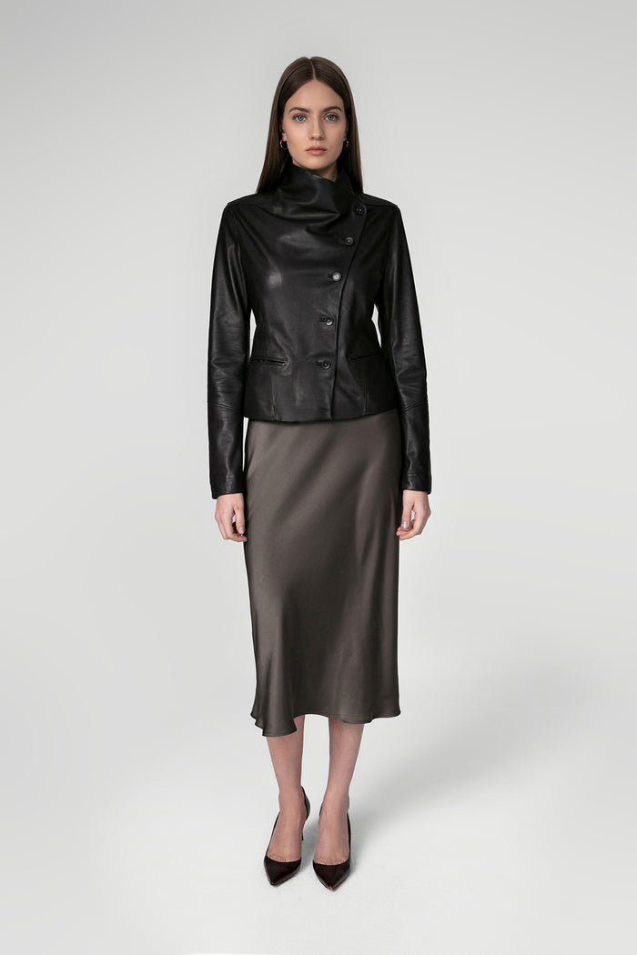 Vespucci By Vsp Veste En Cuir Noir