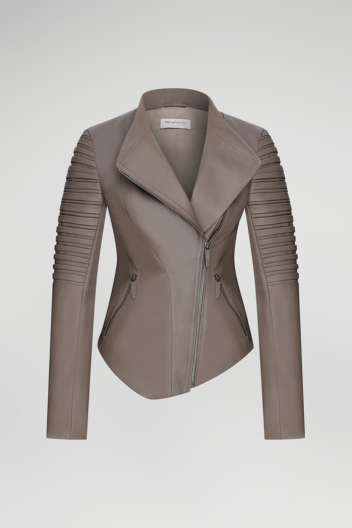 Vespucci By Vsp Veste En Cuir Nude