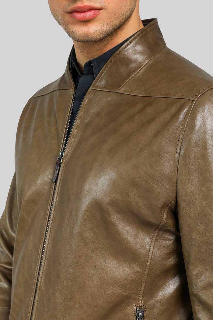 Vespucci By Vsp Veste En Cuir Tabac Brun