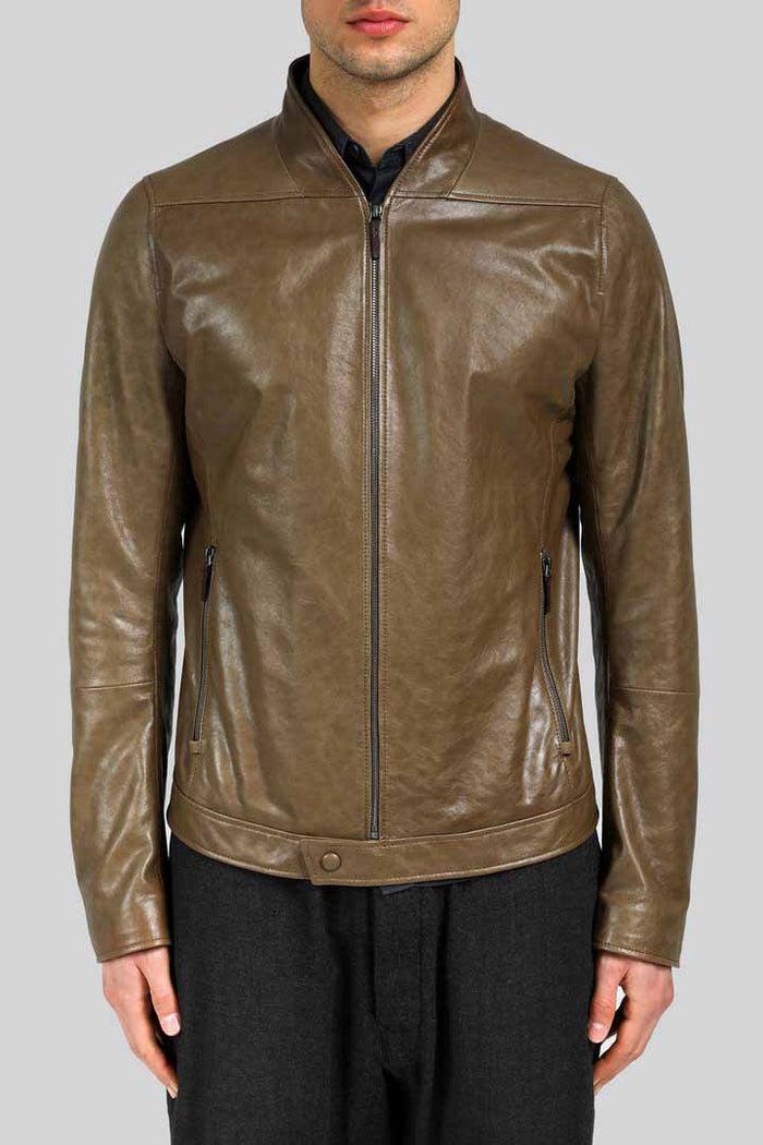 vespucci by vsp Veste en cuir Tabac Brun