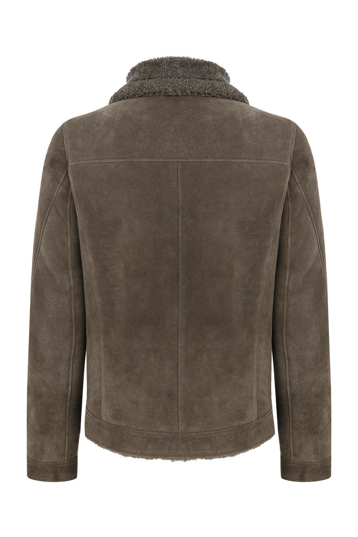 Vespucci By Vsp Veste En Peau Lainée Grise