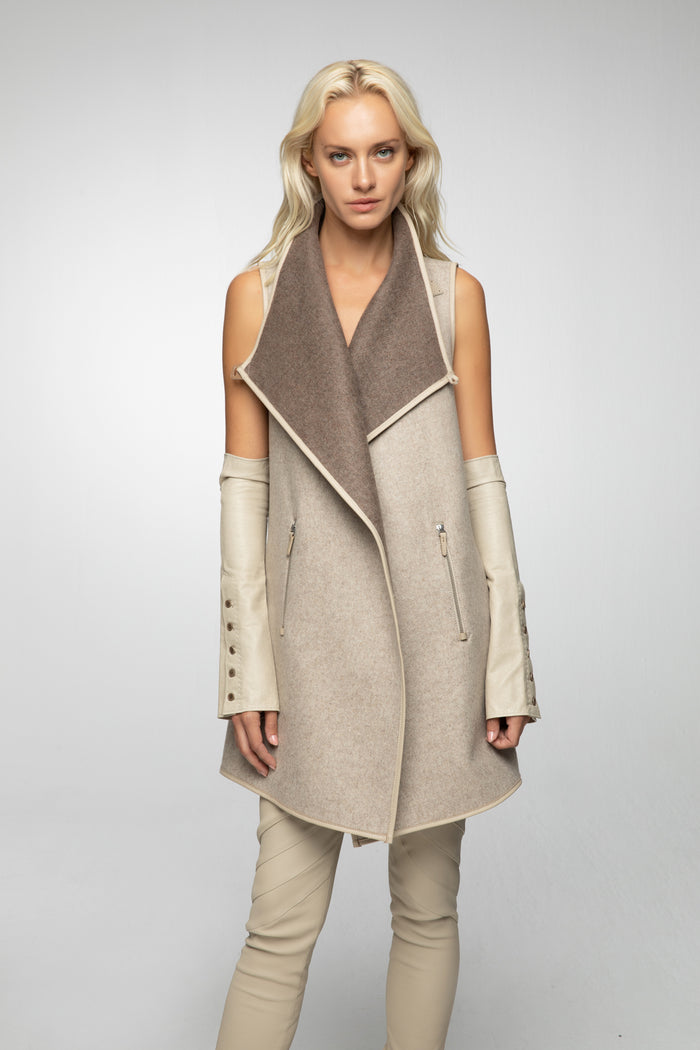Vespucci By Vsp Zoe - Gilet En Laine Latte