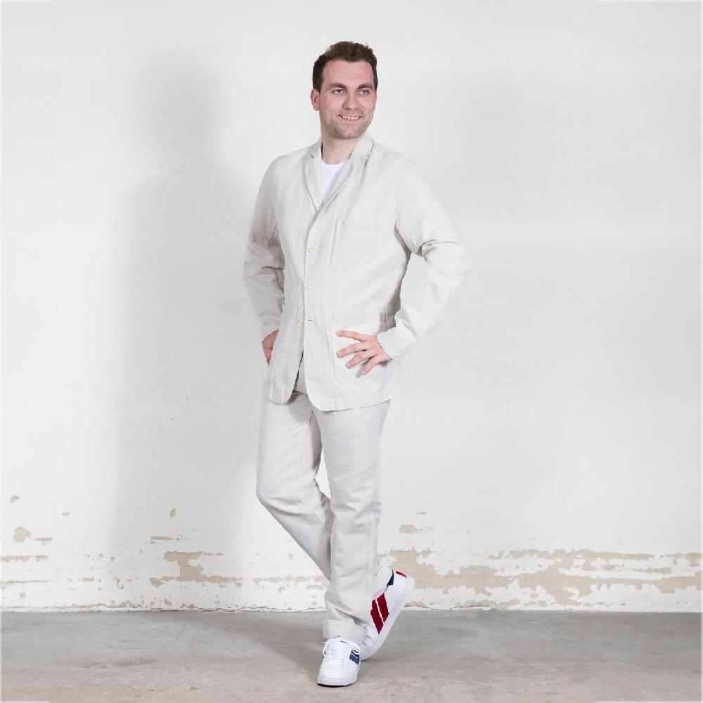 vétra Hopsack-style canvas & back-vent workwear blazer 5T/24S