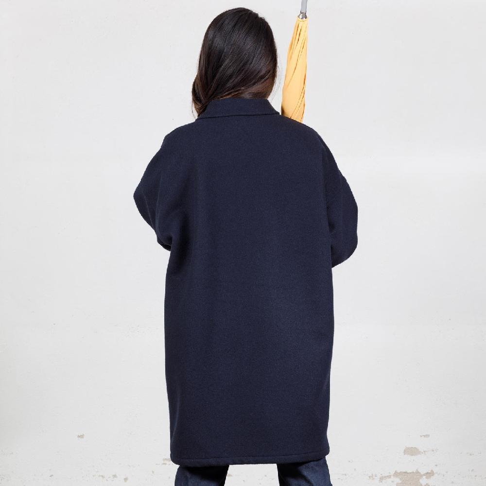 Vétra Manteau Femme Drop-shoulders En Drap De Laine Moelleux 3E/2106F