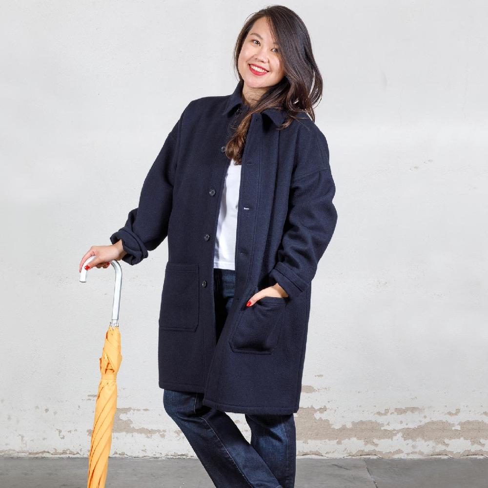 vétra Manteau femme drop-shoulders en Drap de Laine Moelleux 3E/2106F