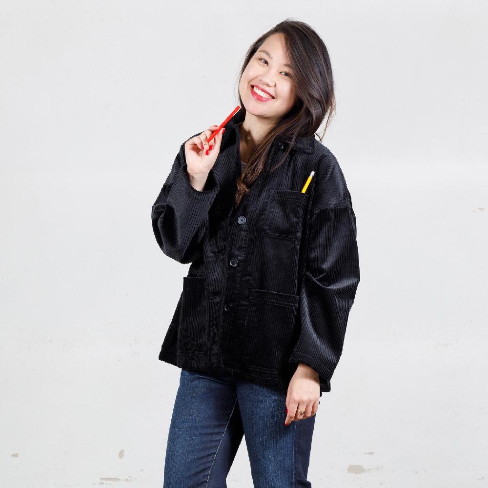 vétra Veste femme drop-shoulders en velours côtelé 9L/2006F