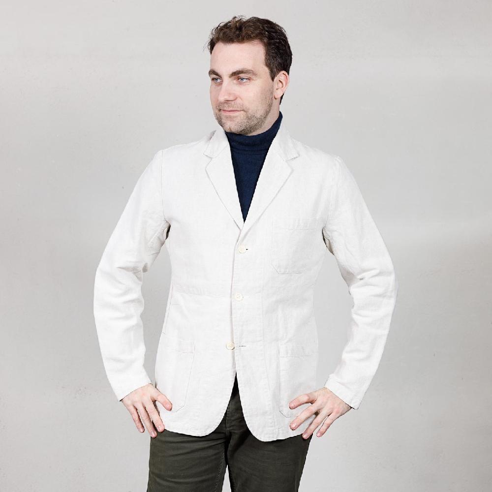 Vétra Veston Workwear Toile "jute" En Coton Et Lin à Fente Dos 5T/24S