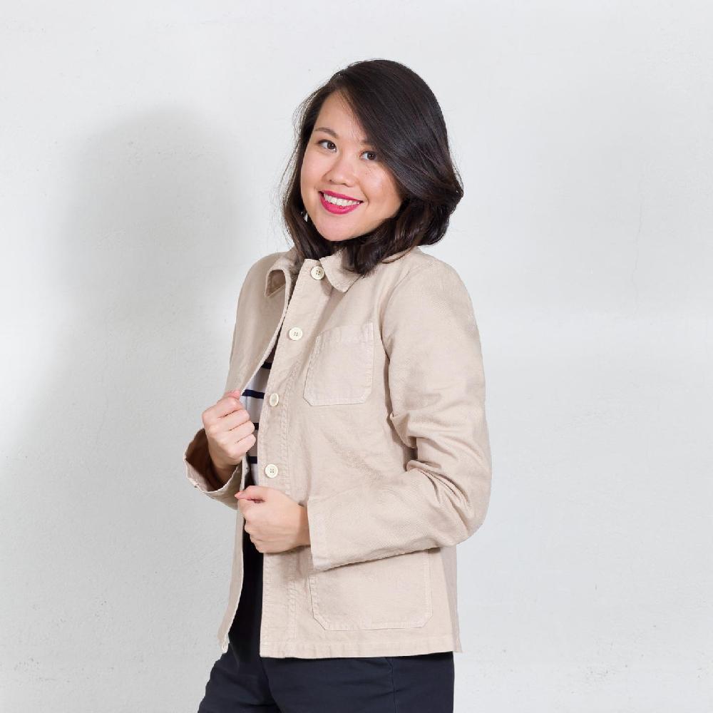 vétra Veste de travail en croisé coton bio 1G/4F