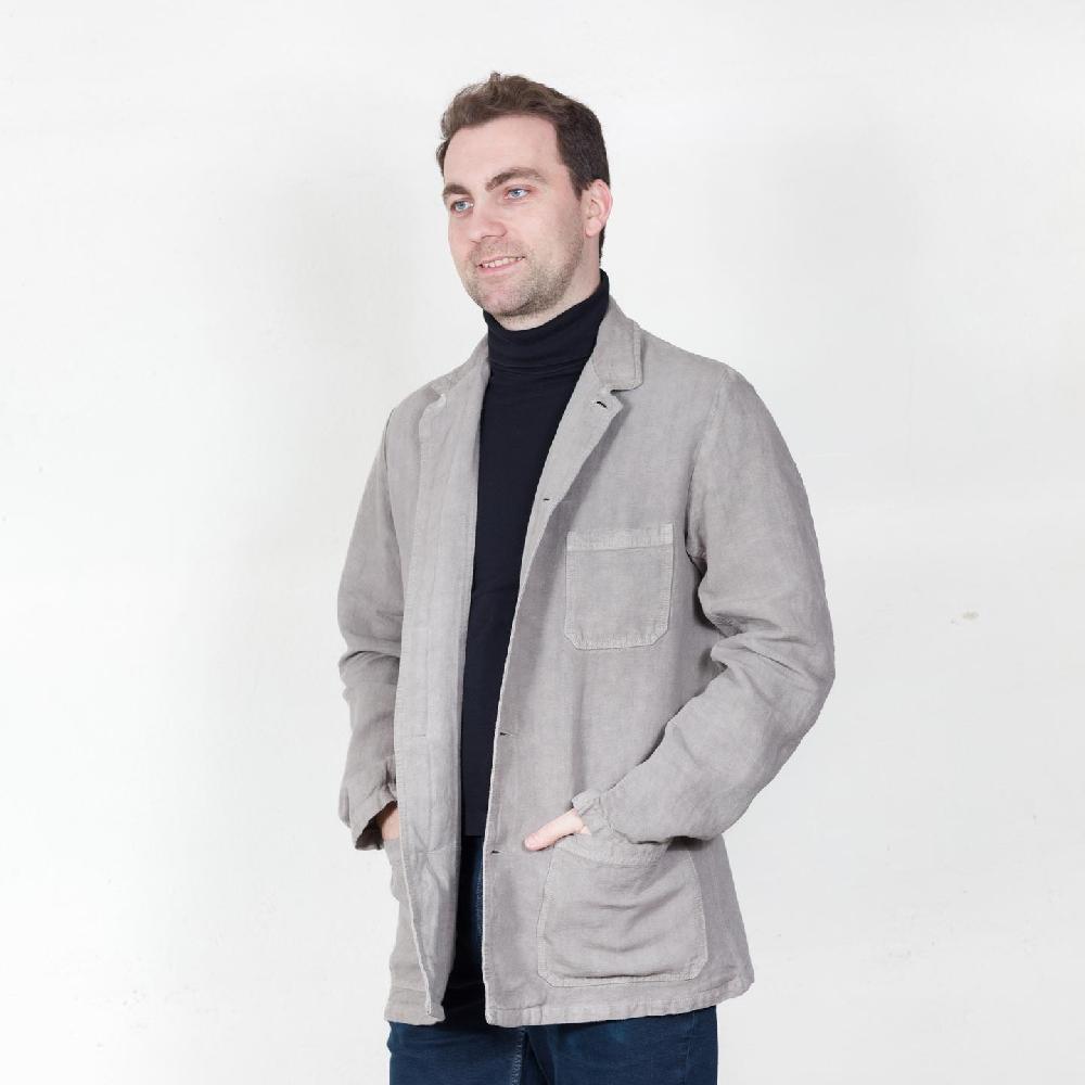 Vétra Veste En Lin à Col Officier Et Patte 2L/22