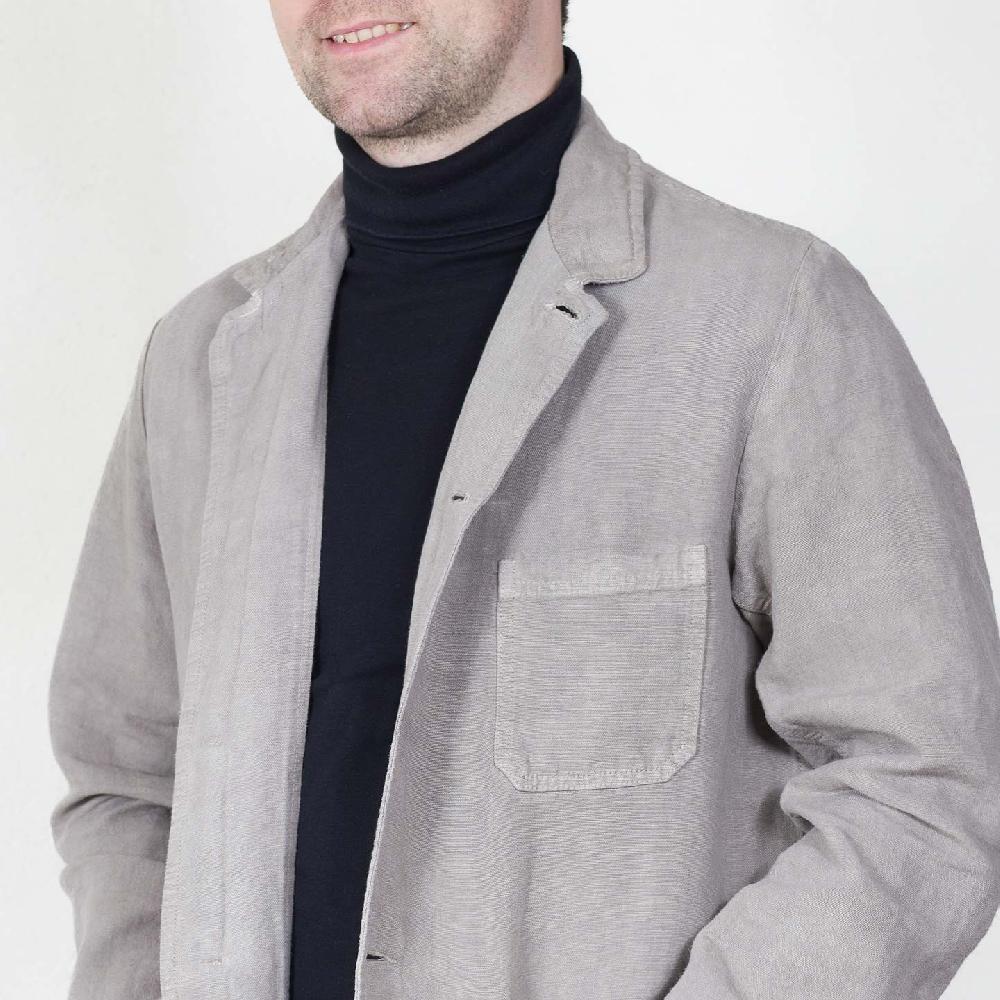 Vétra Veste En Lin à Col Officier Et Patte 2L/22