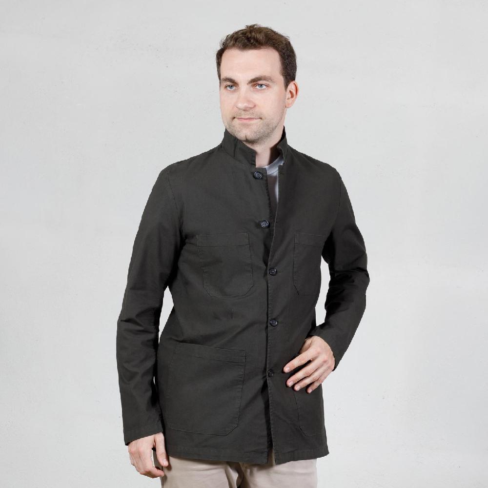 Vétra Workwear Nehru Collar Jacket In Light Twill 4N/35