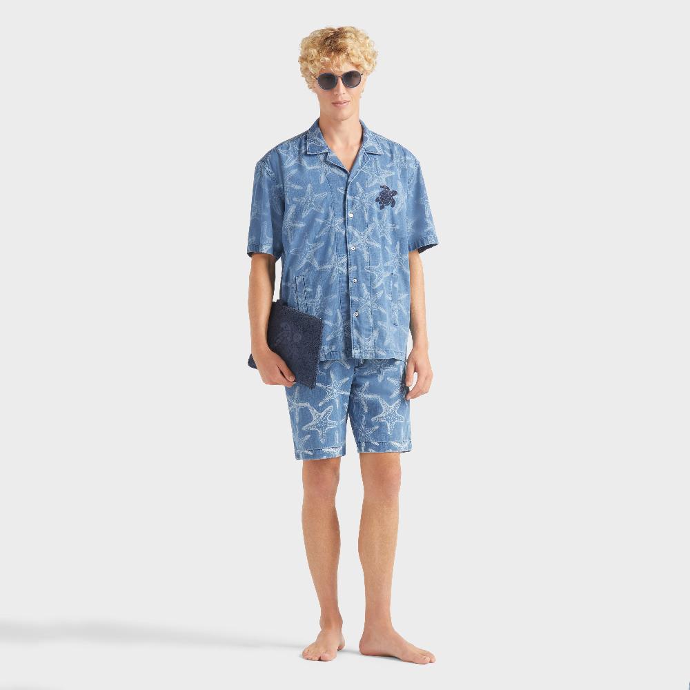 Vilebrequin Bermuda En Jean Léger Homme Imprimé Starfish