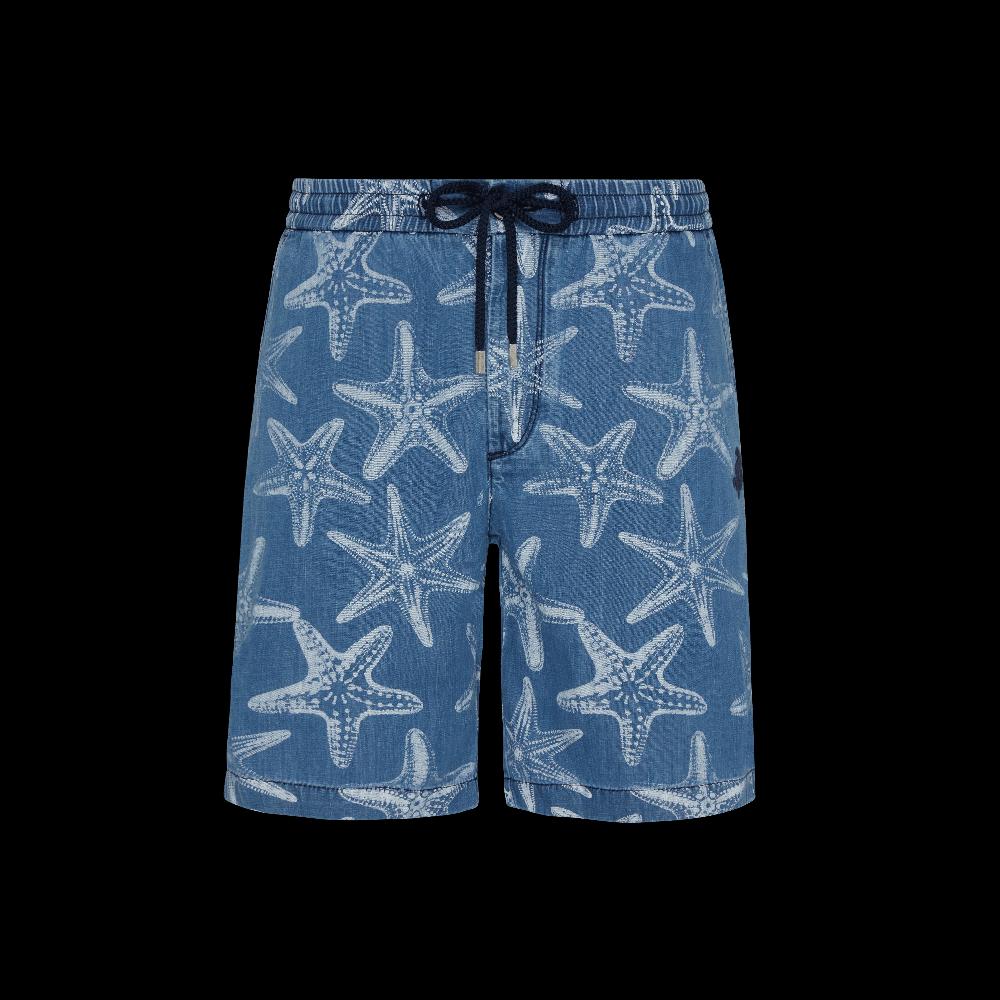 Vilebrequin Bermuda En Jean Léger Homme Imprimé Starfish