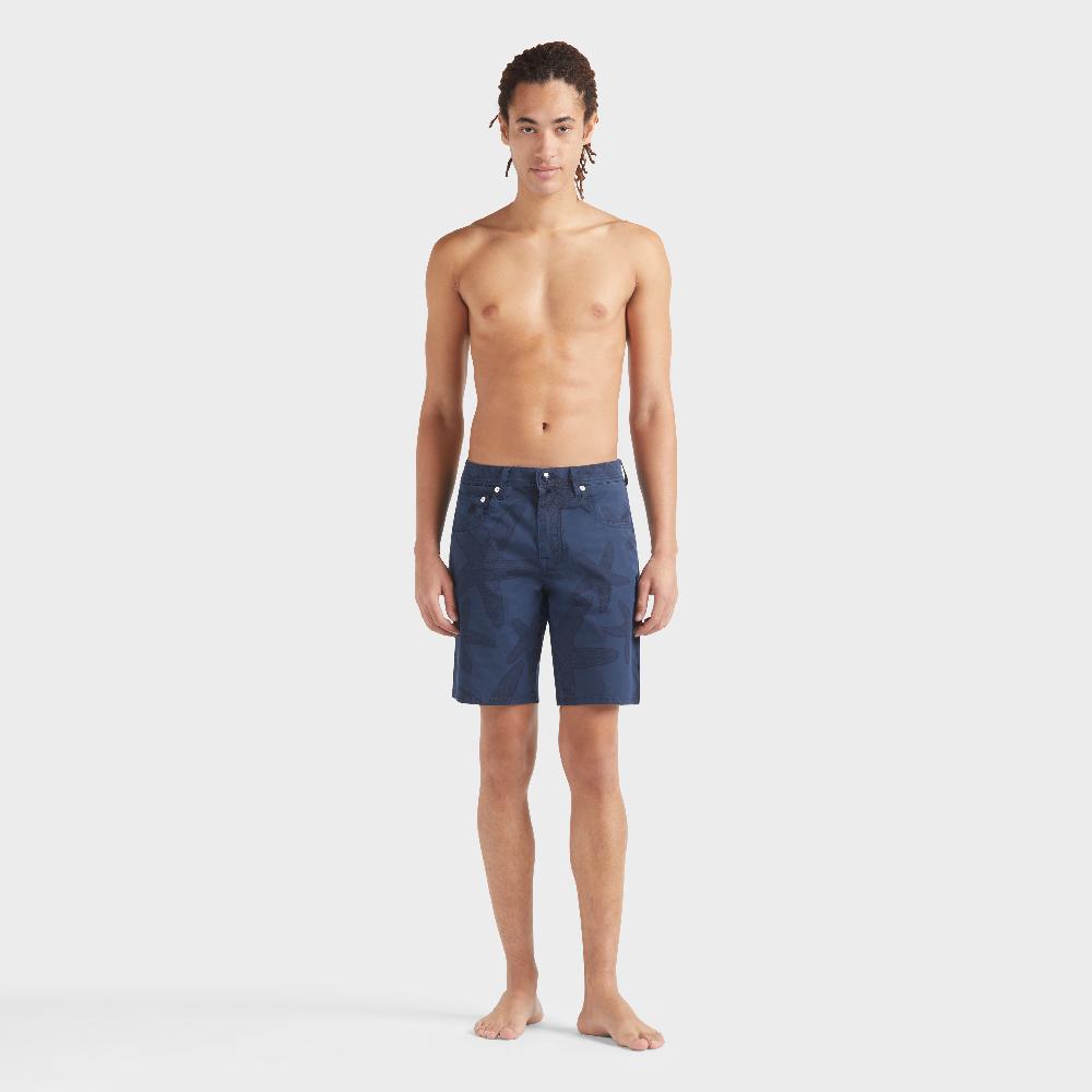 vilebrequin Bermuda homme en coton imprimé contrasté Starfish