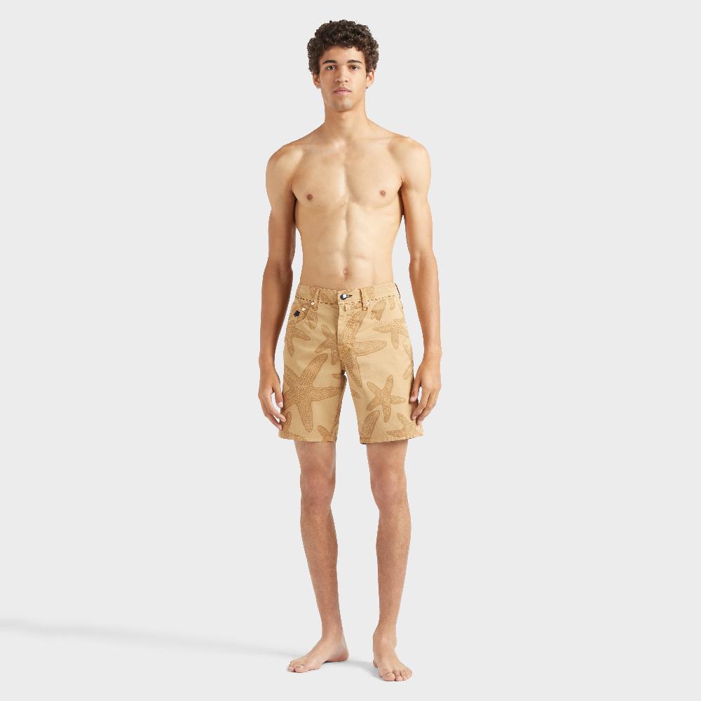 vilebrequin Bermuda homme en coton imprimé contrasté Starfish