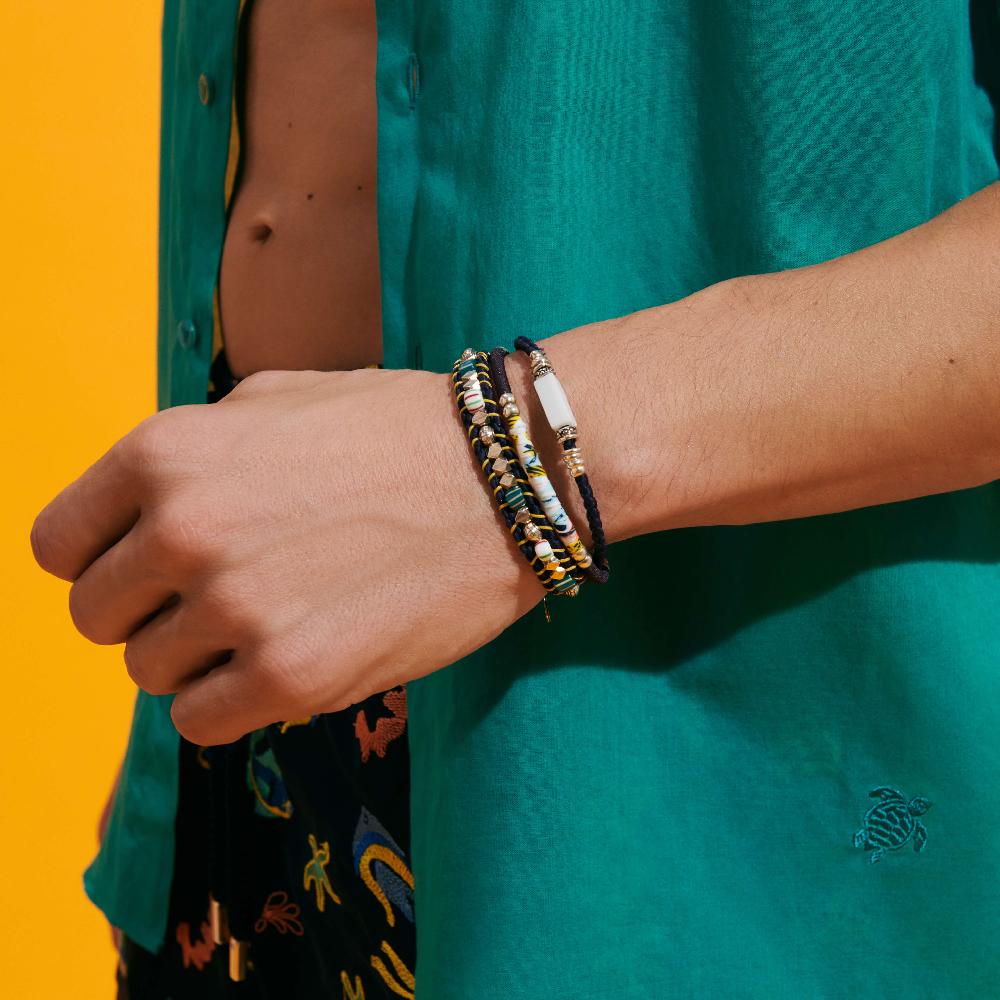 vilebrequin Bracelet tressé unisexe perles Everly- Vilebrequin x Gas Bijoux