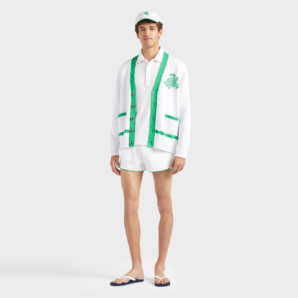 Vilebrequin Cardigan En Coton Homme Tortue Jacquard Bicolore