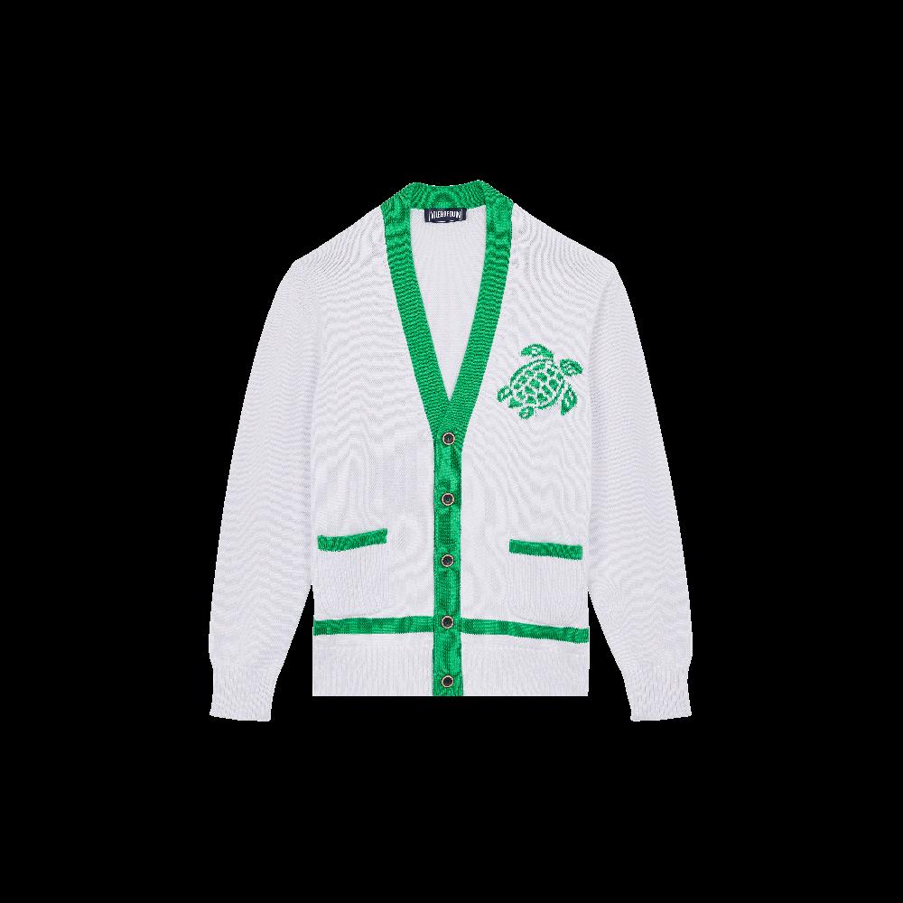 Vilebrequin Cardigan En Coton Homme Tortue Jacquard Bicolore