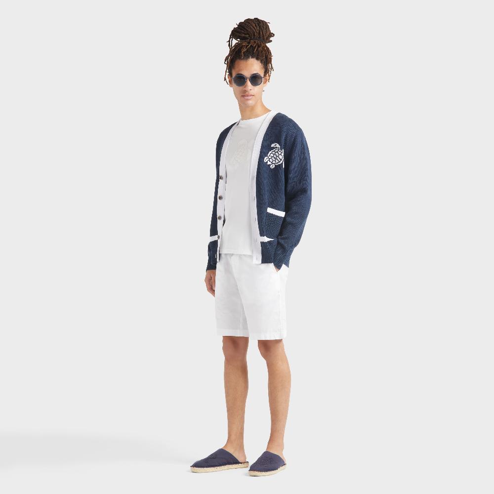 Vilebrequin Cardigan En Coton Homme Tortue Jacquard Bicolore