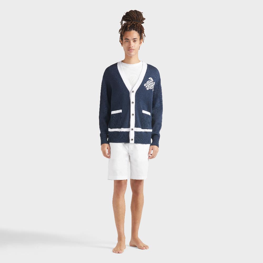 vilebrequin Cardigan en coton homme tortue jacquard bicolore vilebrequin Cardigan en coton homme tortue jacquard bicolore