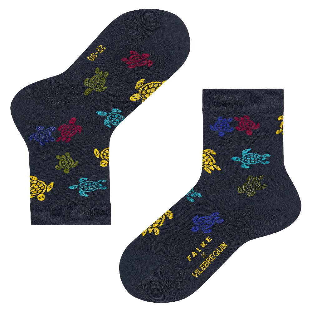 Vilebrequin Chaussettes Enfant Rondes Des Tortues Multicolores - Vilebrequin X Falke