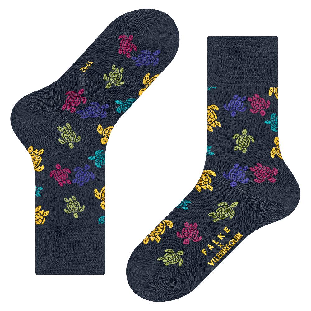 Vilebrequin Chaussettes Homme Rondes Des Tortues Multicolores - Vilebrequin X Falke