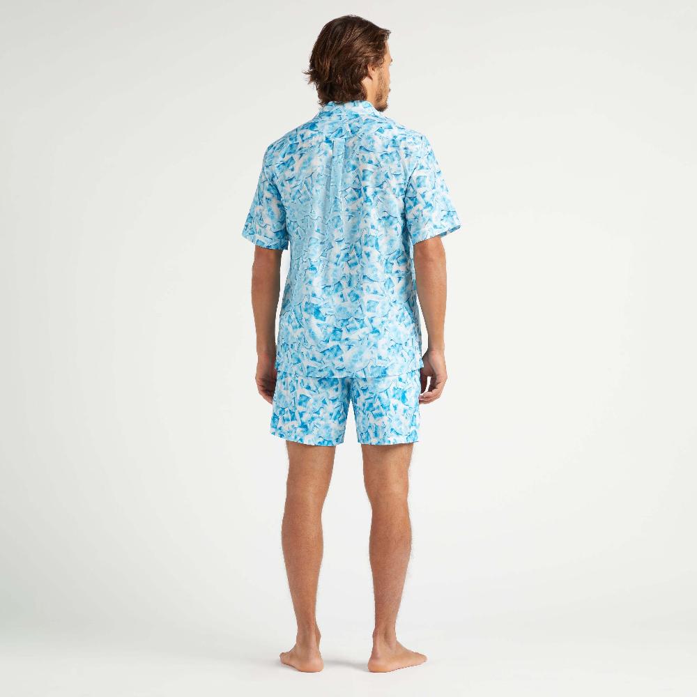 Vilebrequin Chemise Bowling En Coton Et Soie Homme Iced Turtles