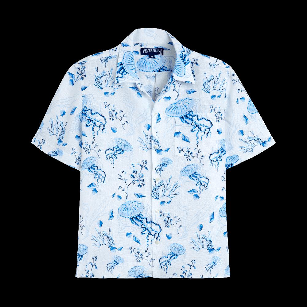 Vilebrequin Chemise Bowling En Lin Homme Medusa And Shells
