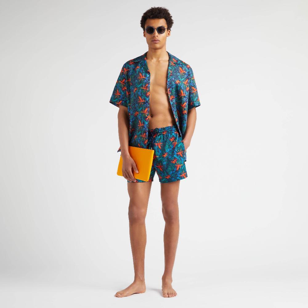 Vilebrequin Chemise Bowling En Lin Homme Tropical Flowers