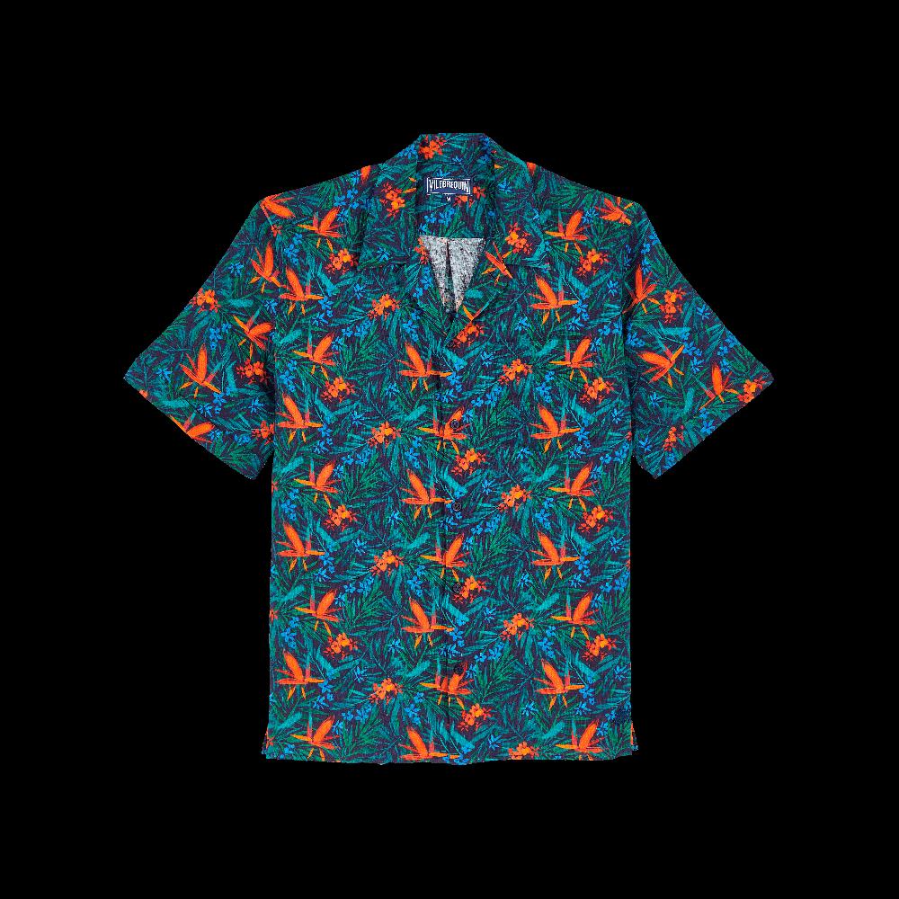 Vilebrequin Chemise Bowling En Lin Homme Tropical Flowers
