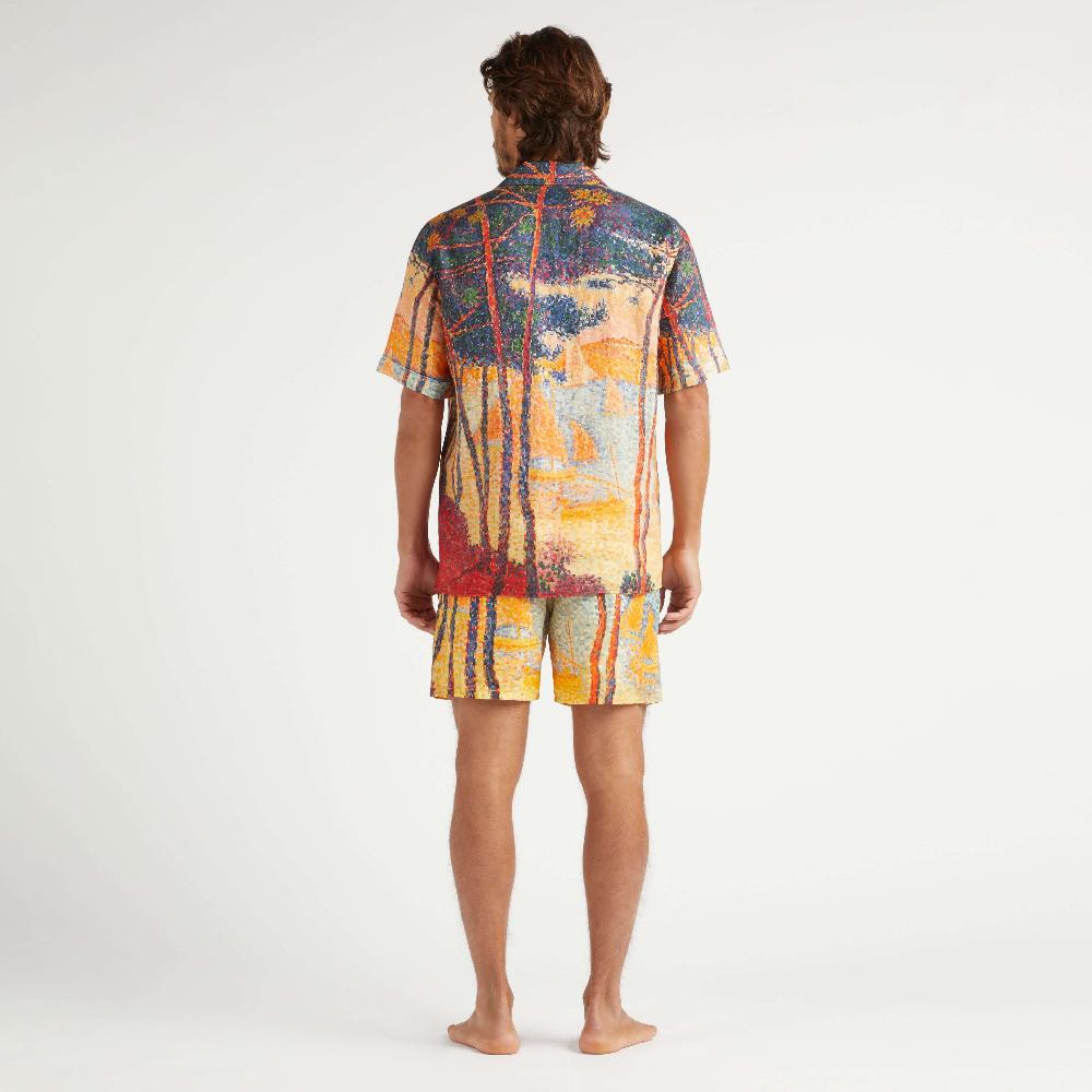 Vilebrequin Chemise Bowling En Lin Homme Voiles De Pin