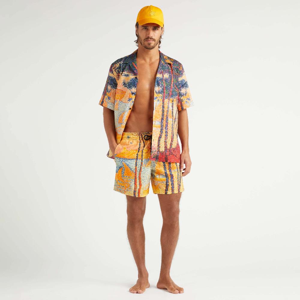 Vilebrequin Chemise Bowling En Lin Homme Voiles De Pin