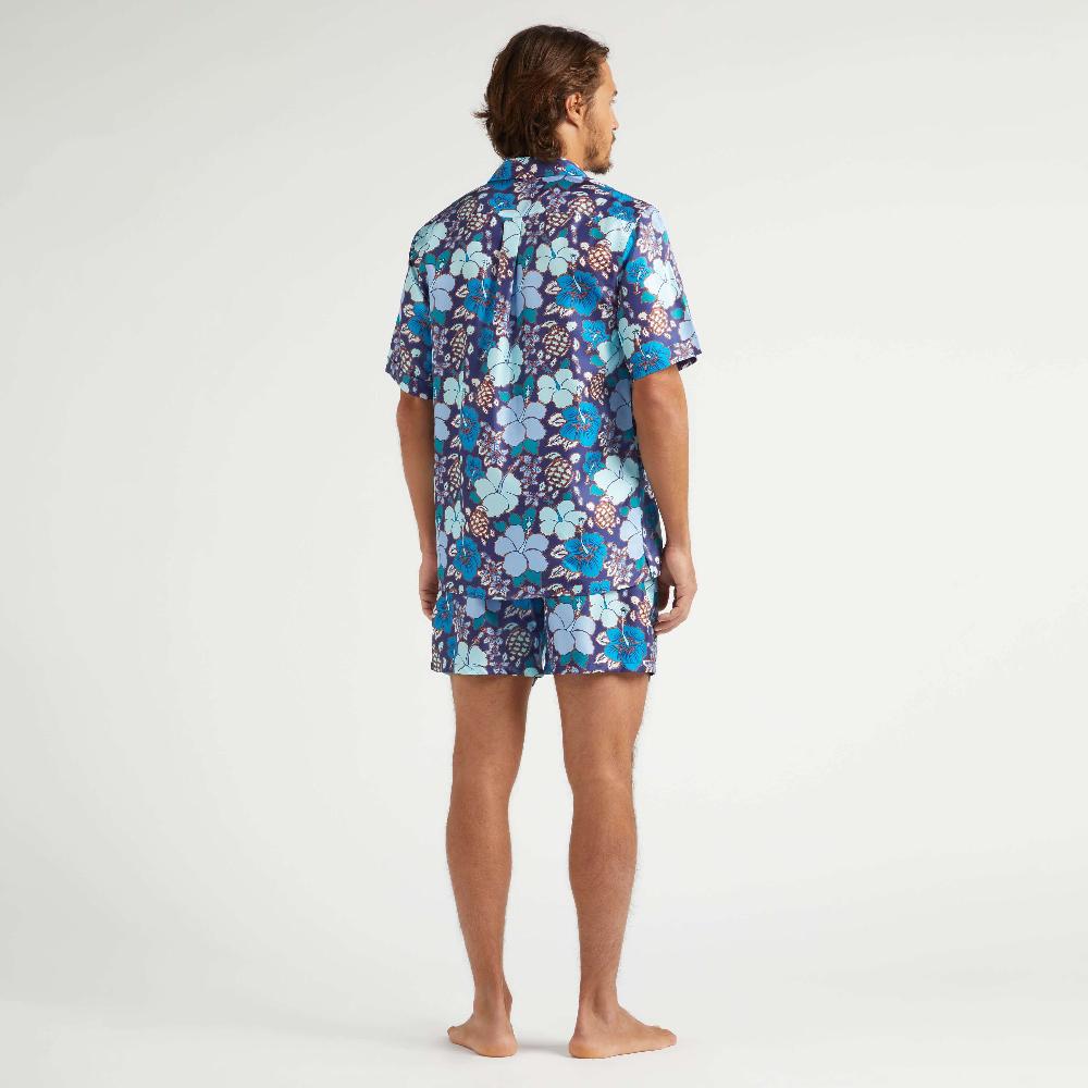 Vilebrequin Chemise Bowling En Soie Homme Tropical Turtles