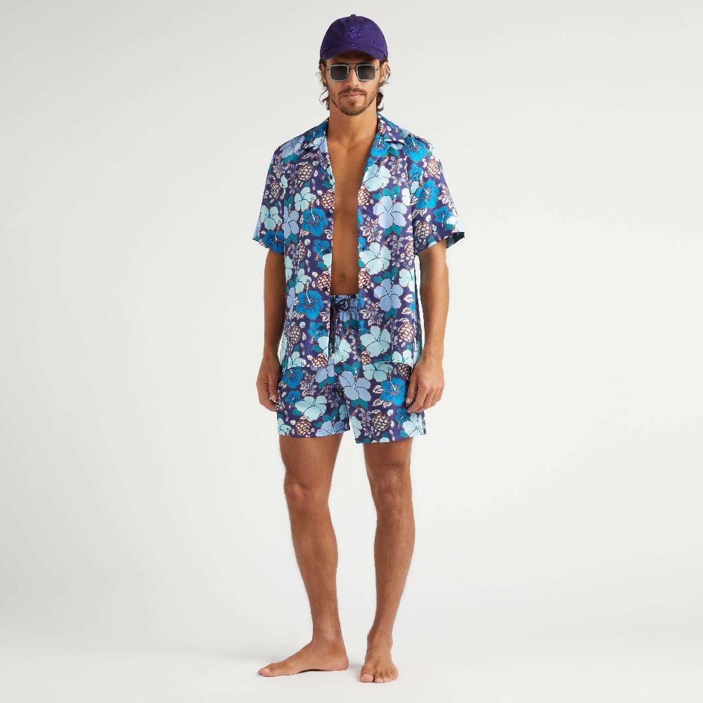 Vilebrequin Chemise Bowling En Soie Homme Tropical Turtles