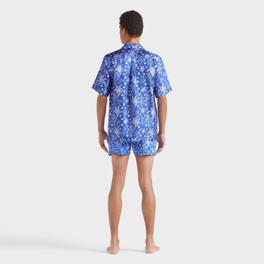 Vilebrequin Chemise Bowling En Soie Homme X-Ray Turtles