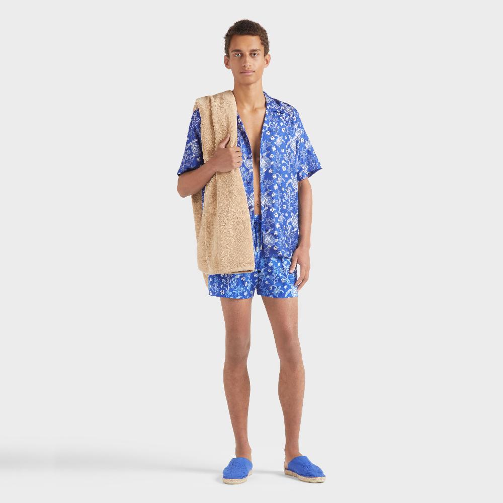 Vilebrequin Chemise Bowling En Soie Homme X-Ray Turtles