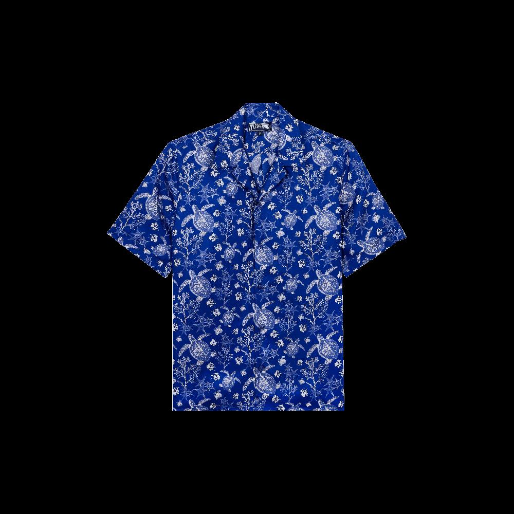 Vilebrequin Chemise Bowling En Soie Homme X-Ray Turtles