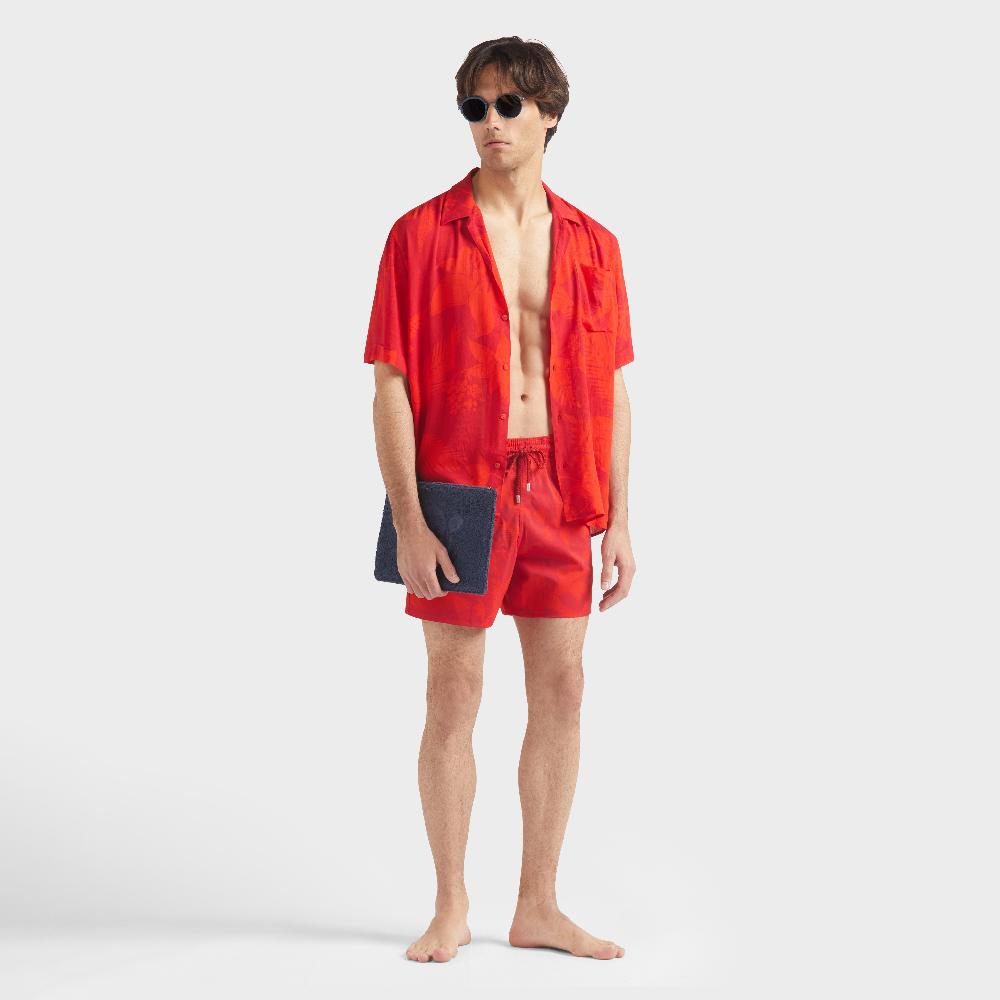 Vilebrequin Chemise Bowling En Viscose Homme Flower Power