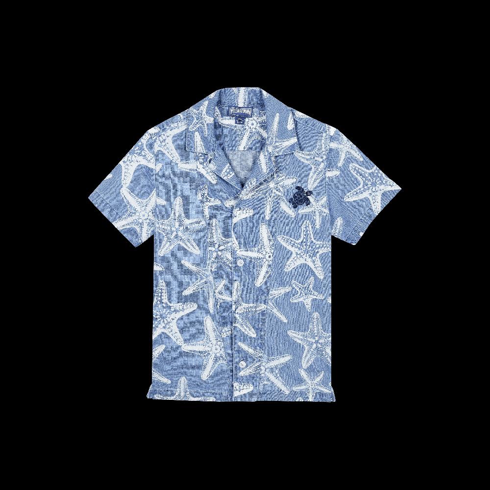 vilebrequin Chemise en jean garçon imprimé Starfish contrasté